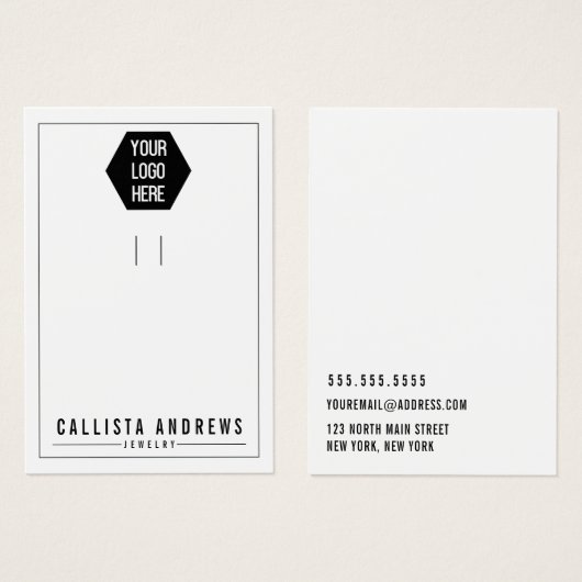 White voeg uw Logo Multiple Sleutelhanger Display  Visitekaartje (Voorkant /achterkant)