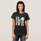 White Volleyball Love, Volleyball t-shirt (Voorkant volledig)