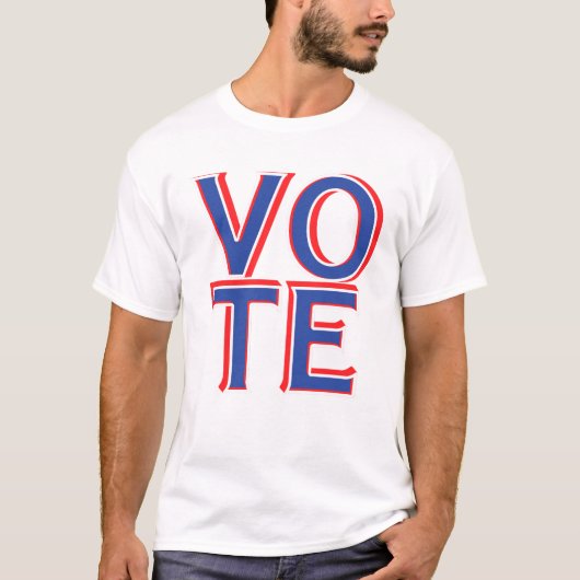 White Vote T-shirt Amerikaanse verkiezingen Politi (Voorkant)