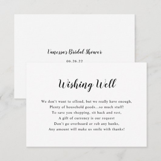 White Vrijgezellenfeest of Wishing well-kaart Kaart (Voorkant / Achterkant)