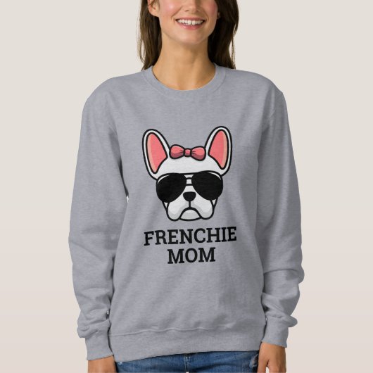 White Vrouw French Bulldog Frenchie Dog mama Trui (Voorkant)