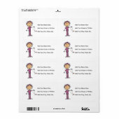 White Vrouw Stick Figuur T Neurse T-shirts en cade Etiket (Full Sheet)