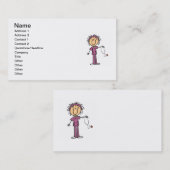 White Vrouw Stick Figuur T Neurse T-shirts en cade Visitekaartje (Voorkant / Achterkant)