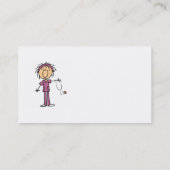 White Vrouw Stick Figuur T Neurse T-shirts en cade Visitekaartje (Achterkant)