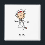 White Vrouw Stick Figuur Verpleegster 2 Giften Magneet<br><div class="desc">Een witte vrouw stokfiguur verpleegster in een wit verpleeguniform en een stethoscoop op T-shirts, tassen, knoppen, magneten, kaarten, stickers en andere voorwerpen die u kunt personaliseren voordat u bestelt. Deze zuster-artikelen zijn zo schattig en perfect voor de verpleegweek en maken ook geweldige zuster-cadeautjes!</div>