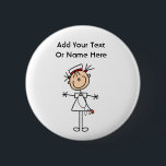 White Vrouw Stick Figuur Verpleegster 2 Giften Ronde Button 5,7 Cm<br><div class="desc">Een witte vrouw stokfiguur verpleegster in een wit verpleeguniform en een stethoscoop op T-shirts,  tassen,  knoppen,  magneten,  kaarten,  stickers en andere voorwerpen die u kunt personaliseren voordat u bestelt. Deze zuster-artikelen zijn zo schattig en perfect voor de verpleegweek en maken ook geweldige zuster-cadeautjes!</div>