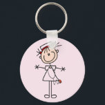 White Vrouw Stick Figuur Verpleegster 2 Giften Sleutelhanger<br><div class="desc">Een witte vrouw stokfiguur verpleegster in een wit verpleeguniform en een stethoscoop op T-shirts, tassen, knoppen, magneten, kaarten, stickers en andere voorwerpen die u kunt personaliseren voordat u bestelt. Deze zuster-artikelen zijn zo schattig en perfect voor de verpleegweek en maken ook geweldige zuster-cadeautjes!</div>