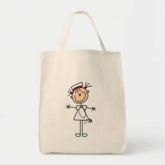 White Vrouw Stick Figuur Verpleegster 2 Giften Tote Bag