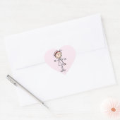 White Vrouw Stick Figuur Verpleegster 2 Hart Sticker (Envelop)