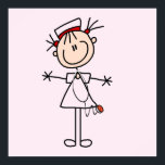 White Vrouw Stick Figuur Verpleegster 2 Poster<br><div class="desc">Verpleegkundigen-T-shirts, mokken, kaarten, stickers, canvas tassen, knoppen en andere verplegingskleding, en cadeaus met een vrouw met stethoscoop voor een stickfiguur.</div>