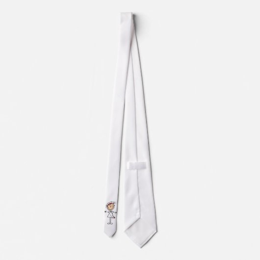 White Vrouw Stick Figuur Verpleegster 2 Stropdas (Achterkant)