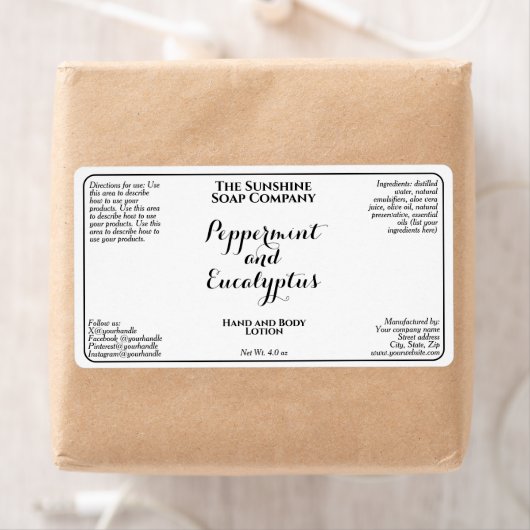 White w curly text cosmetics bottle label  (Insitu)