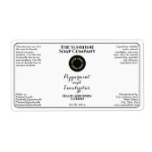 White w curly text logo cosmetics bottle label (Voorkant)