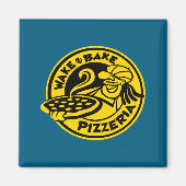 White Wake Bake Zza Logo  Magneet (Voorkant)