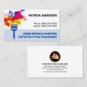 White Wall Peeling Paint Splatter Visitekaartje (Voorkant / Achterkant)