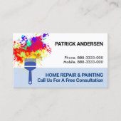 White Wall Peeling Paint Splatter Visitekaartje (Voorkant)