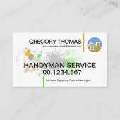 White Wall Verf Splatter Handyman Painter Visitekaartje (Voorkant)