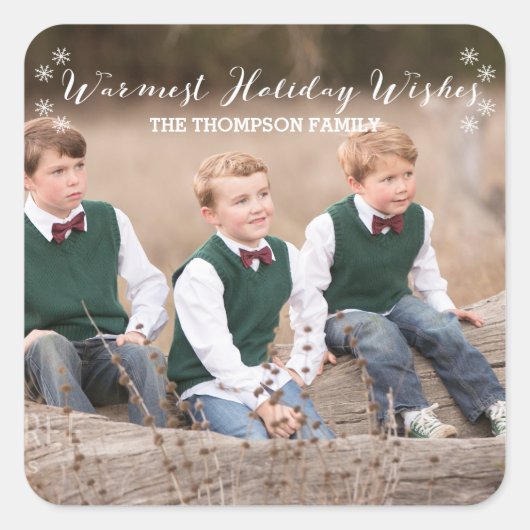White Warmest Holiday wil Foto Stickers (Voorkant)