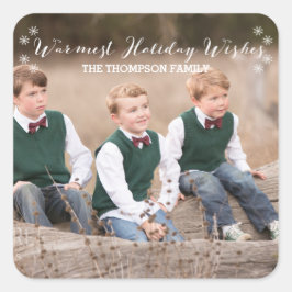 White Warmest Holiday wil Foto Stickers