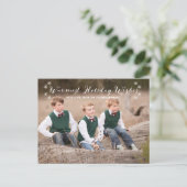 White Warmest Holiday Wishes Foto Briefkaart (Staand voorkant)