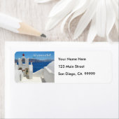 White Washed Church Blue SkY & Zee TEXT Santorini Etiket (Insitu)