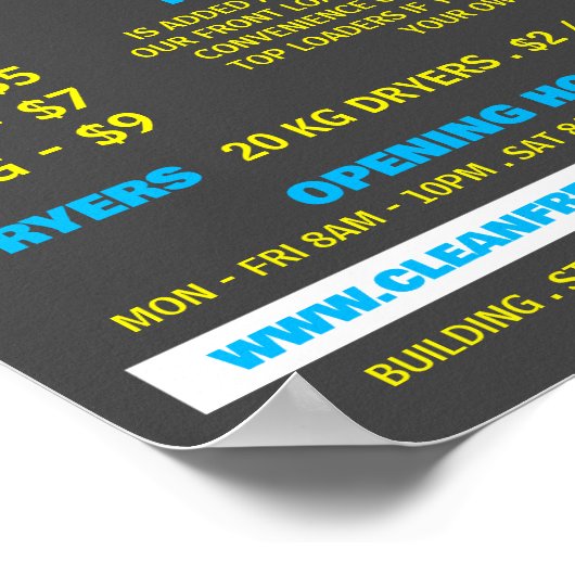 White Washer, Laundromat, Cleaning Service Poster (Hoek)