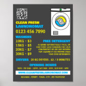 White Washer, Laundromat, Cleaning Service Poster (Voorkant)
