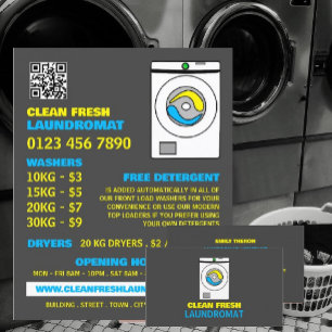 White Washer, Laundromat, Cleaning Service Visitekaartje