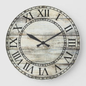 White Washing Barn Wood Wall Grote Klok (Voorkant)