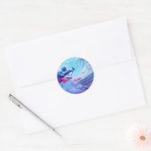 White Water Kayaker Ronde Sticker (Envelop)