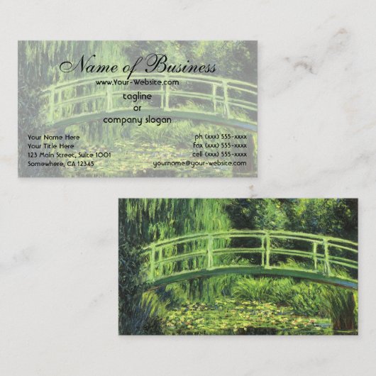 White Water Lilies van Claude Monet Visitekaartje (Voorkant / Achterkant)