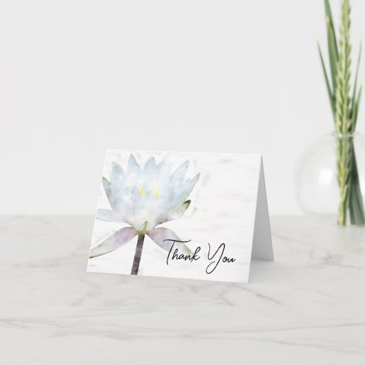 White Water Lily Begrafenis Sympathie Dank u Bedankkaart (Voorkant)