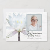 White Water Lily Flower Death Jubileum Memorial Kaart (Voorkant)