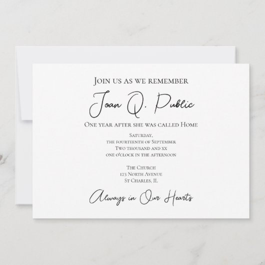 White Water Lily Flower Death Jubileum Memorial Kaart (Achterkant)