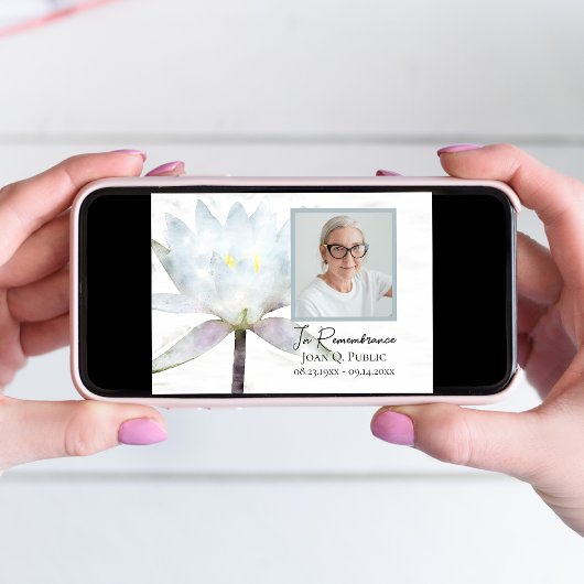 White Water Lily Flower Death Jubileum Memorial Kaart