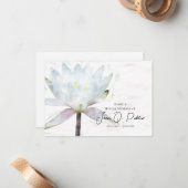 White Water Lily Flower Deel een begrafenis Notitiekaartje (Voorkant / Achterkant in situ)