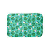 White Water Lily Flowers & Lily Pad Pattern Badmat (Voorkant)