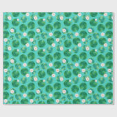 White Water Lily Flowers & Lily Pad Pattern Cadeaupapier (Vlak)