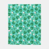 White Water Lily Flowers & Lily Pad Pattern Fleece Deken (Voorkant)