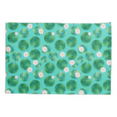 White Water Lily Flowers & Lily Pad Pattern Kussensloop (Achterkant)