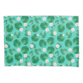 White Water Lily Flowers & Lily Pad Pattern Kussensloop (Voorkant)