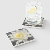 White Water Lily Foto Stenen Onderzetter (Zijkant)