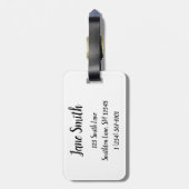 White Water Lily in Full Bloom Bagagelabel (Achterkant verticaal)