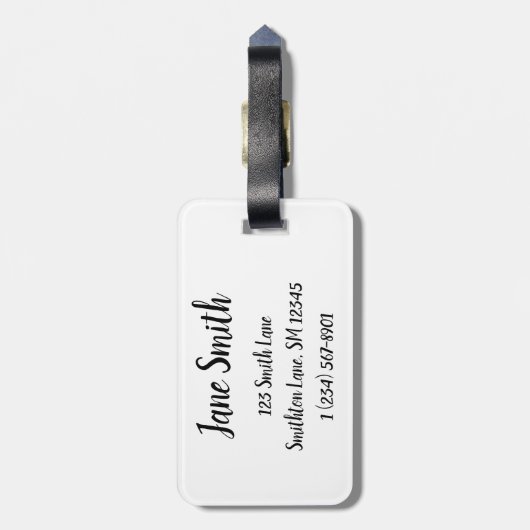 White Water Lily in Full Bloom Bagagelabel (Achterkant verticaal)