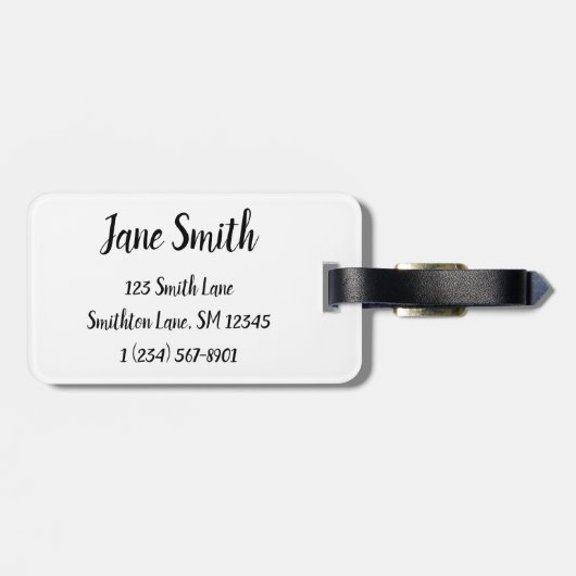 White Water Lily in Full Bloom Bagagelabel (Achterkant horizontaal)