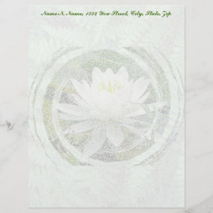 White Water Lily Letterhead Stationery Briefhoofd
