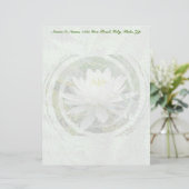 White Water Lily Letterhead Stationery Briefhoofd (Staand voorkant)