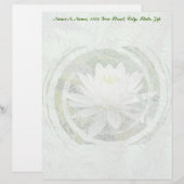White Water Lily Letterhead Stationery Briefhoofd (Voorkant / Achterkant)