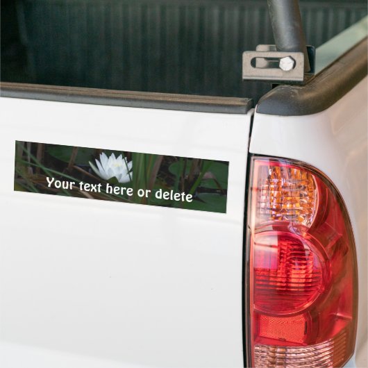 White Water Lily Lotus Flower Personalized Bumpersticker (Op Truck)