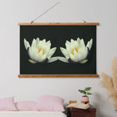 White Water Lily Lotus Flower Twins Hangend Wandkleed (Slaapkamer)